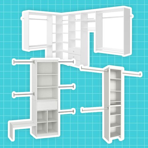 8 Best Closet Systems to Organize Your Space 2021 — Best Closet Kits Best Closet Systems, Adjustable Closet System, Closet Organizer Kits, Standing Closet, Smart Closet, Best Closet Organization, Closet Kits, Closet Hacks Organizing, Closet Rods