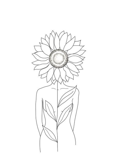 pencil drawing Minimalist art 700943129491603298 - Minimalistic Line Art of Woman with Sunflower Hoo Minimalistic Line Art, Hiking Design, Line Art Flowers, Sunflower Drawing, Minimalist Drawing, Soyut Sanat Tabloları, Pola Sulam, Outline Art, 자수 디자인