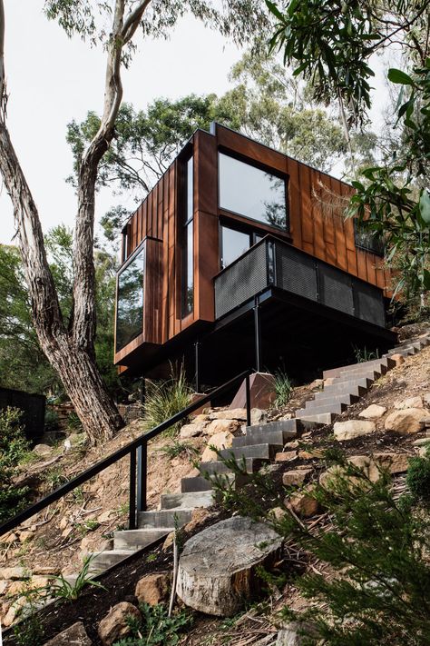 Steel Cladding, Building Costs, Casa Container, Wooden Houses, Small Buildings, Corten Steel, Semi Detached, Local Design, Residential Architecture