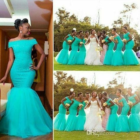 2016 New African Mermaid Long Bridesmaid Dresses Off Should Turquoise Mint Tulle Lace Appliques Plus Size Maid of Honor Bridal Party Gowns Online with $109.55/Piece on Haiyan4419's Store | DHgate.com Bridesmaid Dresses South Africa, Nigerian Bridesmaid Dresses, African Bridesmaids, Renewing Vows, Turquoise Bridesmaid, Mermaid Long Bridesmaid Dresses, Turquoise Bridesmaid Dresses, African Bridesmaid Dresses, Wedding Guest Gowns