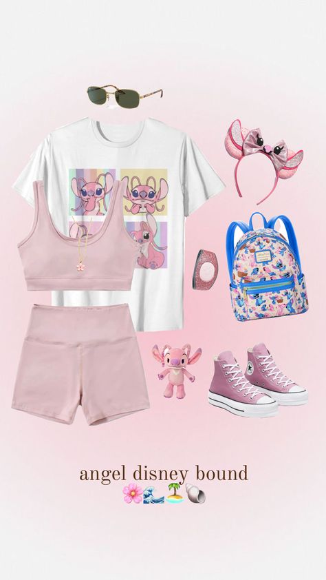 angel 🌸🏝️🌊 #liloandstitch #stitch #angel #disney #disneyworld #disneyland #disneybound #disneyoutfit #outfit #outfitinspo Angel Disney, Disneyworld Outfits, Disneyland Disneybound, Angel Lilo And Stitch, Disney Florida, Cute Disney Outfits, Disney World Outfits, Disney Trip Shirts, Disneyland Outfits