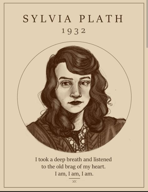 Sylvia Plath Drawings, Women In Literature, Silvia Plath, Beat Poetry, Shakespeare Portrait, Female Poets, Literary Posters, Scrap Books, Book Fanart