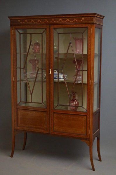 Antique Display Cabinets, Gallery Website, Eclectic Living Room, Display Cabinets, Glass Cabinet, Sewing Studio, Mid Century Furniture, Display Cabinet, Antique Furniture