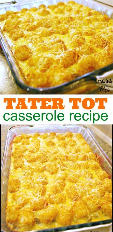 Tater Tot Cheesy Casserole, Easy Cheesy Tater Tot Casserole, Make Ahead Tater Tot Casserole, Chicken Tater Tot Casserole Oven, Tater Tot Casserole With Eggs, Egg Tater Tot Casserole Breakfast, Egg Casserole Recipes With Tater Tots, Easy Breakfast Tater Tot Casserole, Morning Party Food Ideas