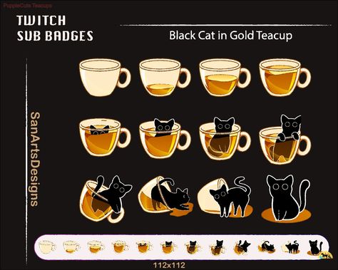 Sub Badges For Twitch Streamer, Twitch Sub Badge Ideas, Twitch Header, Cat Names Aesthetic, Cat Names List, Cat Names Ideas, Black Cat Names, Cat Names Funny, Cat Names Unique