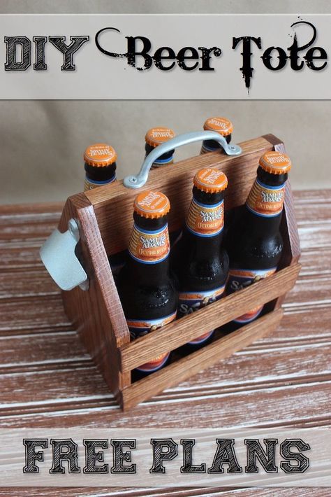 DIY Beer Tote Plans | Free DIY Plans | rogueengineer.com #DIYBeerTote  #ManCaveDIYPlans Easy Woodworking Projects Diy, Beer Tote, Wood Beer, Diy Beer, Beer Wood, Wood Crafting Tools, Wood Projects For Beginners, Wood Working Projects, Beer Bottles