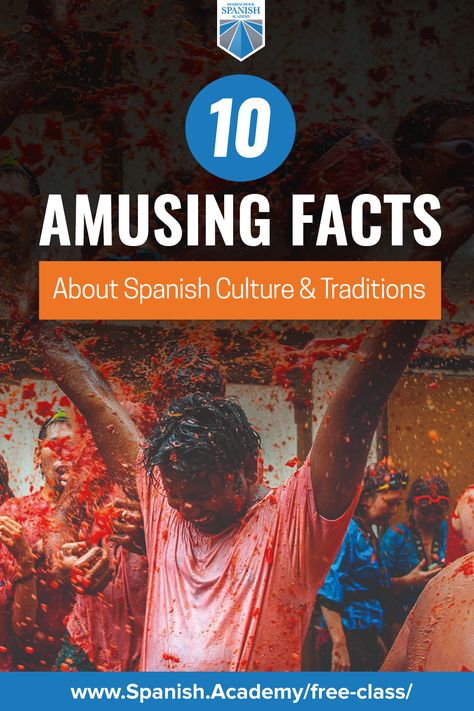 Spain is a country full of interesting history, colorful traditions, and intriguing cultural facts. Many aspects of Spanish culture and tradition help Spain stand apart from the rest of the Spanish-speaking countries. Let’s see 10 facts about Spanish culture and traditions that will amuse and may even shock you! To learn more, visit our blog post. #spanishonline #spanishtraditions #spanishresources #homeschooling Spain Traditions, Traveling Suitcase, Spanish History, Spain History, Backpacking Spain, Cool Facts, Spain Culture, Country Facts, Spanish Speaking