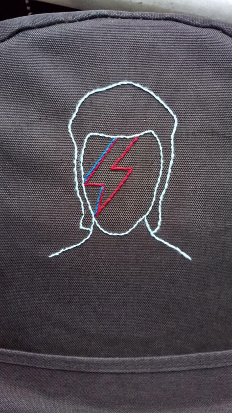 David Bowie   #DavidBowie #db #nakış #embroidery #kanaviçe Distressed Tshirt Diy, Jeans Diy, Hand Embroidery Art, Shirt Embroidery, Hand Embroidery Patterns, Embroidery Inspiration, Diy Embroidery, Hoop Art, Upcycle Clothes