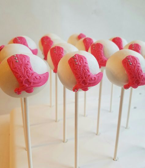 Cowgirl cake pops#boots#country#western#birthday Cowgirl Boot Cake Ideas, Cowgirl Cakepops, Disco Cowgirl Cake Pops, Cowgirl Cake Pops, Western Cake Pops, Girl Horse Birthday Party, Cowboy Hat Cake, Cowboy Boot Cake, Cowgirl Birthday Cakes