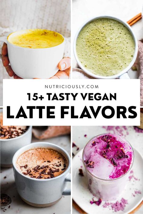 Healthy Lattes At Home, Latte Flavor Ideas, Latte Ideas, Vegan Latte, Vegan Drinks Recipes, Cafe Recipes, Vegan Coffee, Coffee Substitute, Cozy Drinks