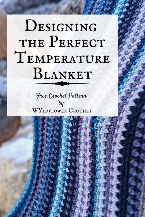 Tempature Blanket Crochet Pattern, Temperature Afghan, Loom Crochet, Yarn Color Combinations, Temperature Blanket, Crocheted Blanket, Crochet Collection, Crochet Blankets, Blanket Stitch