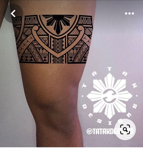 Leg Tattoos Women Polynesian, Native Filipino Tattoo, Thigh Trible Tattoos Women, Trible Tattoo Design For Women, Filipino Leg Tattoo, Filipino Tribe Tattoo Women, Filipino Tattoos Women Traditional, African Tattoos For Women, Filipino Tribe Tattoo