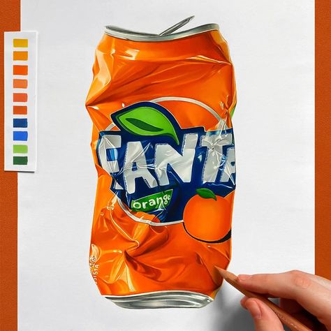 By Josilix ♡ CLICK FOR MORE ♡ Realistic drawing of a crushed Cola Can - Colored pencil drawing - Soda | Copying is only allowed if visible credit is given - No commercial use allowed! Food Reference, Flower Mural, Realistic Drawing, Fanta Can, Pencil Drawings Easy, Oil Pastel Art, Illustrator Artist, 3d Drawings, Colored Pencil Drawing