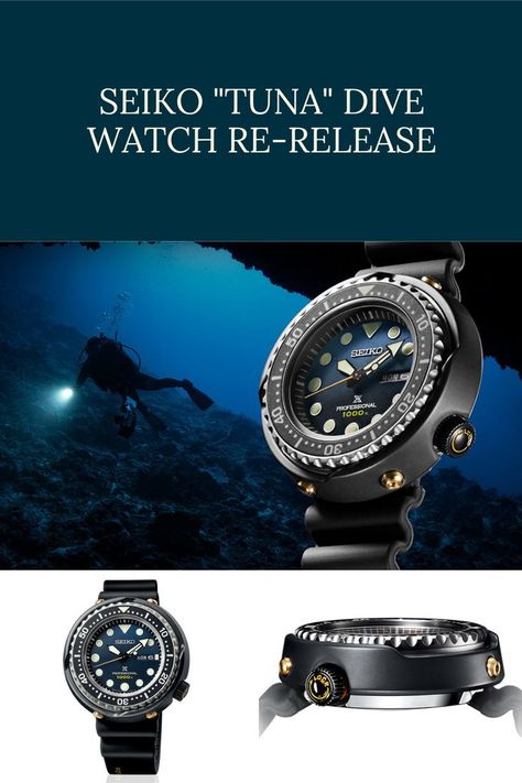 A true blast from the past, the Seiko Tuna Dive Watch Re-Release combines the classic diver’s watch with a few surprising upgrades. Known for following its wearer up to 3,280 feet into the deep blue sea, its quartz movement is equipped to last for up to five years. Click on the photo to find out more🙂 #supremarine #seiko #seikowatch #seikowatches #tunadivewatchrerelease #tunadivewatch #diverswatch #diverswatches #watch #watches #quartzdiver #watchfordiver #watchfordivers #watchfordiving Seiko Divers Watch, Seiko Tuna, Seiko Diver, The Deep Blue Sea, Diver Watch, Divers Watch, Blast From The Past, Deep Blue Sea, Mens Wear