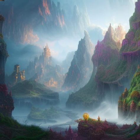 Fantasy Mountain Kingdom, Mountain Kingdom, Fantasy Kingdom, Fantasy Aesthetic, Fairy Land, Fantastic Art, Mountain Range, Fantasy Landscape, In The Middle