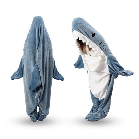 Shark Blanket Hoodie Onesie Adult & Kid, Shark Onesie Pajama, Shark Wearable Blanket, Shark Gift for Shark Lovers Shark Clothes, Shark Sleeping Bag, Random Things To Buy, Shark Onesie, Shark Blanket, Shark Craft, Being Delulu, Shark Costumes, Sail Life