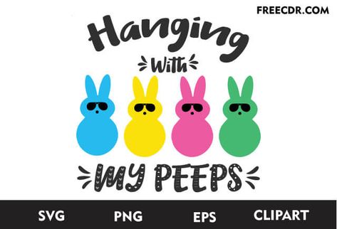 Free Easter Svg, Hanging With My Peeps, Peeps Svg, Types Of Graphic Design, Dragon Wall Art, Cricut Svgs, Easter Svg Files, Turtle Wall Art, Cotton Candy Clouds