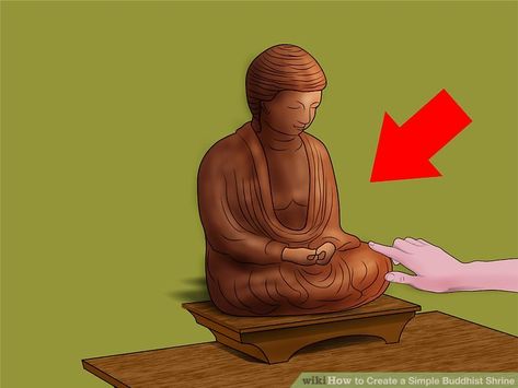 Buddha Alter Ideas, Wikihow Images, Buddha Shrine Room Design, Buddhist Witch, Meditation Shrine, Buddhist Altar Design, Buddhist Altar Home, Buddhist Home, Buddha Altar