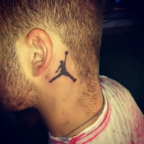 Jordan Logo Tattoo, Air Jordan Tattoo, Jordan Tattoo Ideas, Shoes Tattoo, Jordan Tattoo, Taboo Tattoo, Brian Dawkins, Shoe Tattoos, Cherub Tattoo