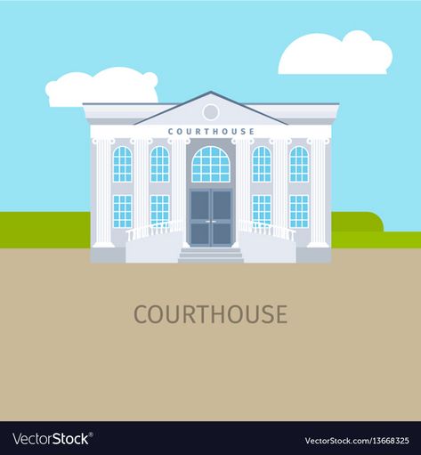 Colored courthouse building Royalty Free Vector Image Minecraft Courthouse Ideas, Courthouse Minecraft, Minecraft Courthouse, Building Vector, Minecraft Castle, Building Drawing, Group Project, Group Projects, Minecraft Crafts