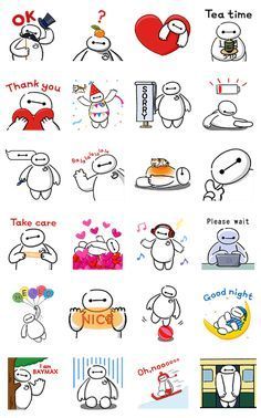 Big Hero 6 Stickers, Baymax Sticker, Baymax Drawing, Baymax Big Hero 6, Donut Drawing, Big Stickers, Disney Lines, Whatsapp Sticker, Simple Tattoos For Guys