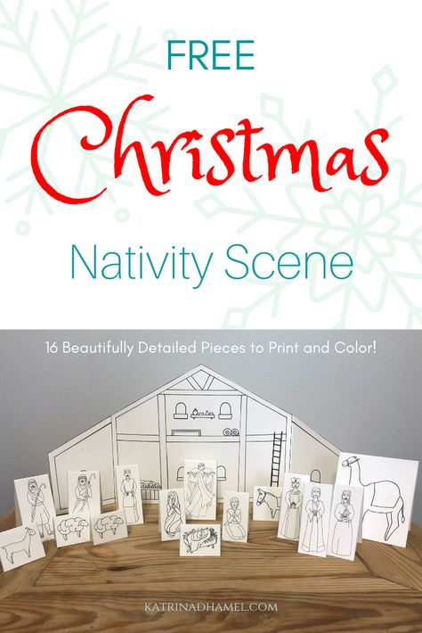 Enjoy a fun and faith-filled activity this Christmas season! This hand-drawn and beautifully detailed nativity scene is a creative way to remember the birth of Jesus Christ. Print off your free scene and read the accompanying scriptures to act out the first Christmas! #printables #nativityscene #christmasprintables #christmascraft #christmas Nativity Scene Cutouts Free Printable, Nativity Scene Printable, Nativity Printables, Paper Nativity, Nativity Activity, Christmas Sunday School, Nativity Silhouette, Diy Nativity, Time Activity