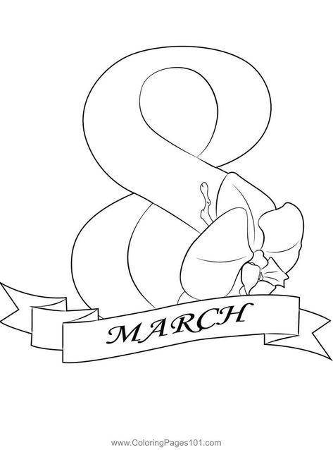 8 March Womens Day Coloring Page 8th March Women's Day Card, Women's Day Coloring Pages, 8 March Drawing, March Kids Crafts, March Drawing Ideas, 8march Women Day, Happy Women's Day Card, Baba Marta, Happy School