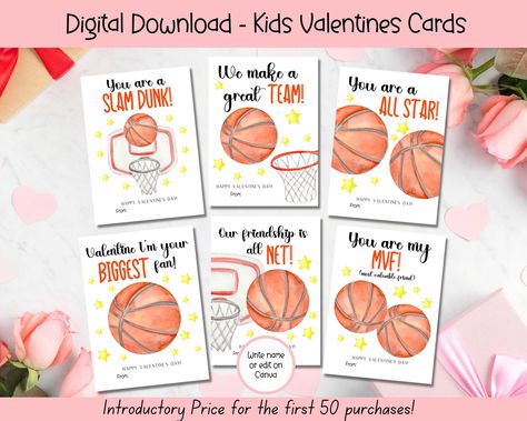 Basketball Classroom, Construction Valentines, Train Valentine, Elephant Valentine, Valentine Cards For Kids, Classroom Valentine Cards, Bunny Valentines, School Valentines, Dinosaur Valentines