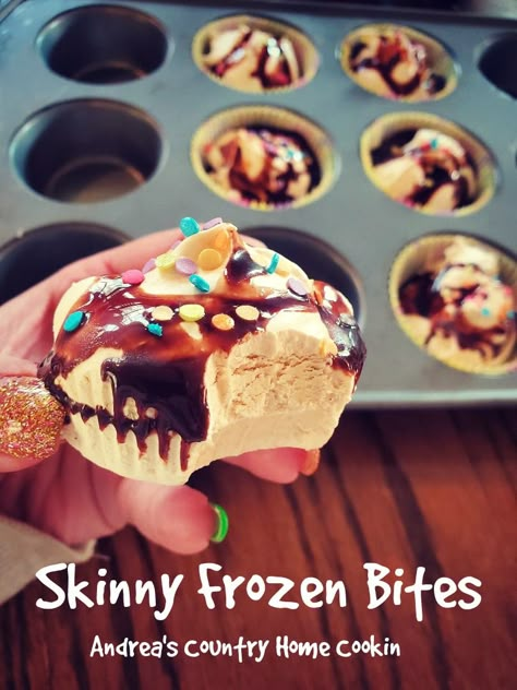 Skinny Frozen Bites - Andrea's Country Home Cookin Weight Waters Desserts, Pb2 And Cool Whip Recipes, Pb2 Cool Whip Recipe, Low Calorie Pb2 Recipes, Healthy Cool Whip, Low Cal Desserts 100 Calories, Pb2 Recipes Weight Watchers, Pb Powder Recipes, Peanut Butter Powder Recipes