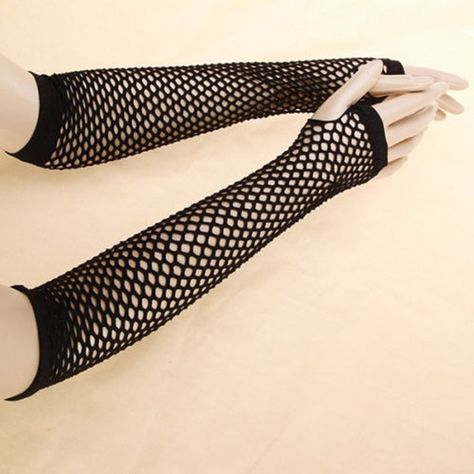 Goth Lady Disco Dance Costume Lace Fingerless Mesh Fishnet Gloves Gloves Aesthetic, Fishnet Gloves, Black Stocking, Disco Costume, Long Fingerless Gloves, Lace Costume, Disco Dance, Gothic Corset, Scene Girls