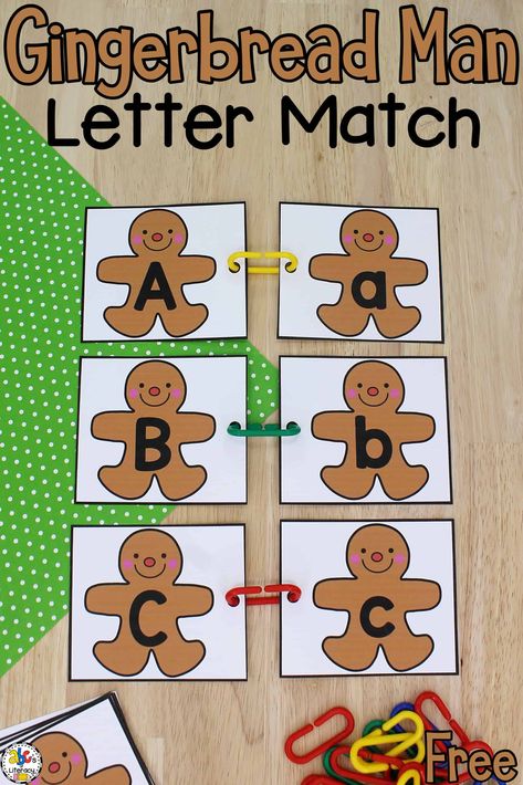 Gingerbread Themed Activities, Gingerbread Men Preschool Activities, Gingerbreadman Preschool Activities, Gingerbread Man Story Activities Preschool, Gingerbread Man Kindergarten Activities, Gingerbread Letters Free Printable, The Gingerbread Man Activities, Gingerbread Fine Motor, Preschool Cookie Activities