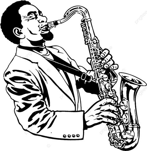 Saxophone Drawing, Saxophone Illustration, Playing Drawing, Saxophone Art, Playing Saxophone, Drawing Man, Music Vector, Tattoo Trash, Music Doodle