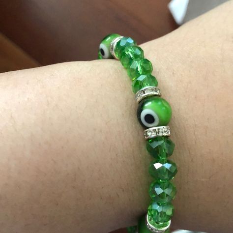 Green Evil Eye, Stretchy Bracelets, Womens Jewelry Bracelets, Evil Eye, Beaded Bracelets, Women Jewelry, Bracelet, Green, Color