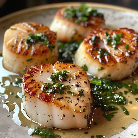 Gordon Ramsay is a world-renowned chef known for his exceptional culinary skills and expertise. Among his many signature dishes, his pan-seared scallops have become a fan favorite. Ramsay’s pan-seared scallops ... Read more Scallop Plating Ideas, Steak And Scallops Recipes Dinners, Charbroiled Oysters Recipe, Seafood Scallops, Easy Scallop Recipes, Crab Dishes, Seafood Entrees, Delicious Seafood Recipes, Scallop Recipes