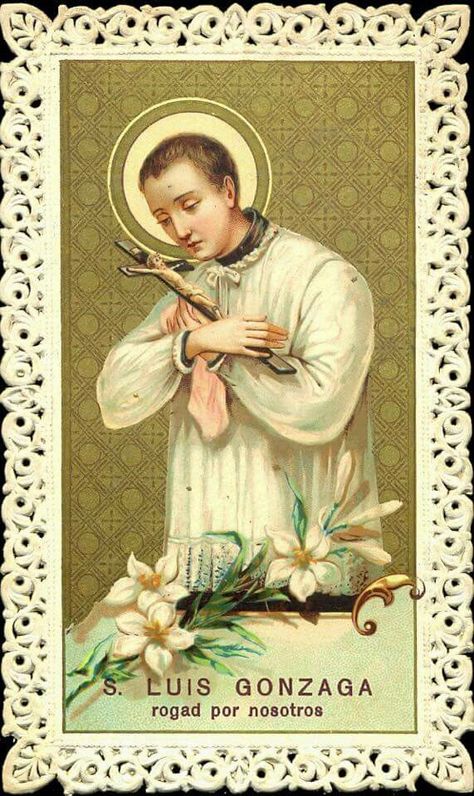 San Luis Gonzaga Luis Gonzaga, Prayer Cards, Calling Cards, Vintage Cards, Art, Santos