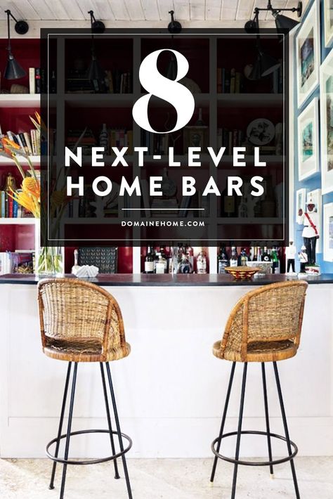 A look at 8 of the most inspiring home bar designs. Vintage Bar Area In Home, Bar Ideas For Home Living Rooms, Home Bar Lounge Room Ideas, Home Bar Aesthetic, Bar Decoration Ideas, Bar Area Design, Bar In Living Room, Pool Room Ideas, Beer Room