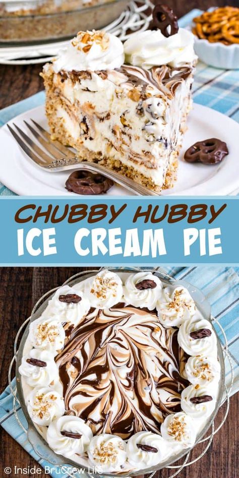 Ice Cream Pie Recipe, Ice Cream Pie, Pretzel Crust, Ice Cream Cake Recipe, Torte Cupcake, Cream Pie Recipes, Frosé, Ice Cream Pies, Ice Cream Treats