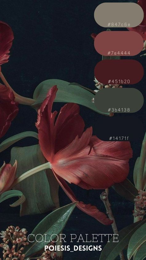 Moody Wedding Colour Palettes, Jewellery Colour Palette, Southern Gothic Color Palette, Moody Spring Color Palette, Dark Romantic Color Palette, Sensual Color Palette, Dark Moody Color Palette, Gothic Color Palette, Moody Color Palette