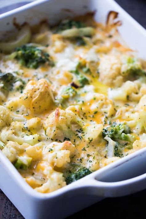 Brocolli And Cauliflower Recipes, Broccoli And Cauliflower Casserole, Broccoli Cauliflower Bake, Cheesy Cauliflower Recipes, Cauliflower And Broccoli Cheese, Cauliflower Recipes Healthy, Cauliflowers, Vegetable Casserole Recipes, Sunday Lunches