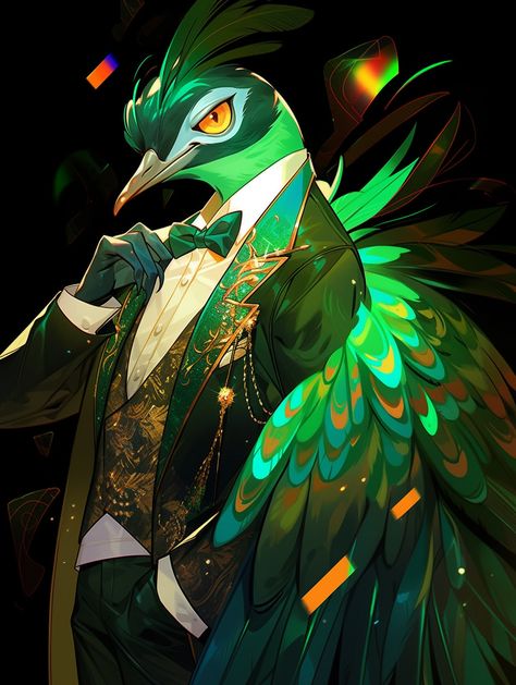 Peacock Character Design, Character Design References, Dnd Characters, Design Reference, Aliens, Character Design, Birds, Illustrations, Quick Saves