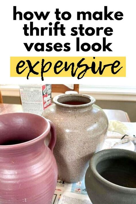 Round Paint Brush, Cheap Vases, Make Chalk Paint, Old Vases, Diy Storage Furniture, Plastic Spoons, Clay Vase, Diy Vase, Diy Outdoor Furniture