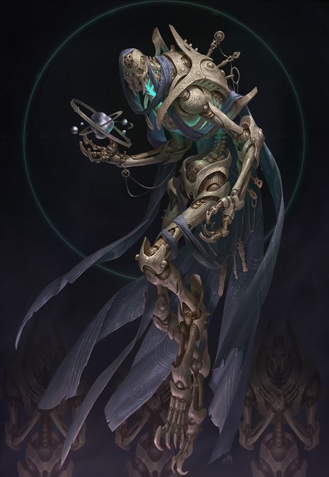 ArtStation - The Council Of Archmage NO.3 -Lead of Soulbinders Dnd Machine Monster, Ancient Robot Concept Art, Techno Magic Concept Art, Clockwork Monster, Dnd Bosses, Steampunk Monster, Monsters Rpg, 다크 판타지, Monster Concept Art