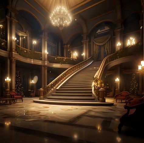 Castle Inside Background, Fantasy Great Hall, Castle Foyer, Ball Room Aesthetic, Castle House Interior, Hampton Mansion, Aesthetic Mansion, Inside Castles, Devil Woman