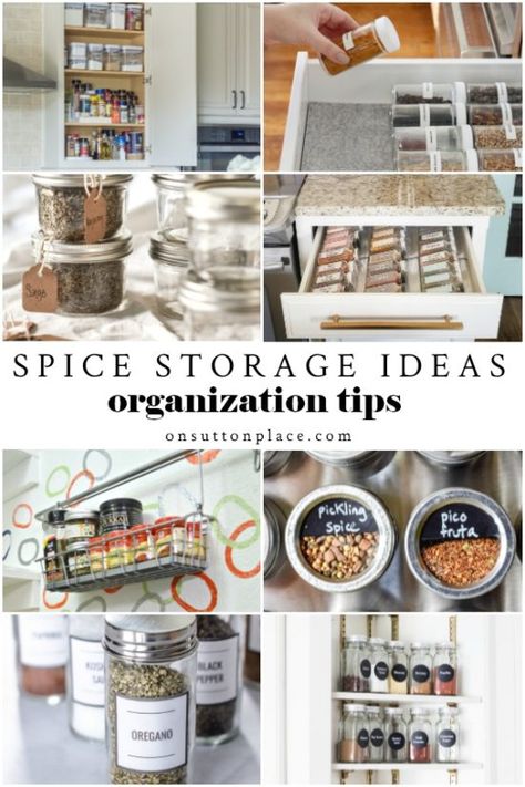 Spice Storage Ideas, Spice Cabinet Organization, Spice Rack Storage, Kitchen Cupboard Organization, Spice Organization Drawer, Herb Storage, Magnetic Spice, Spice Drawer, Spice Labels