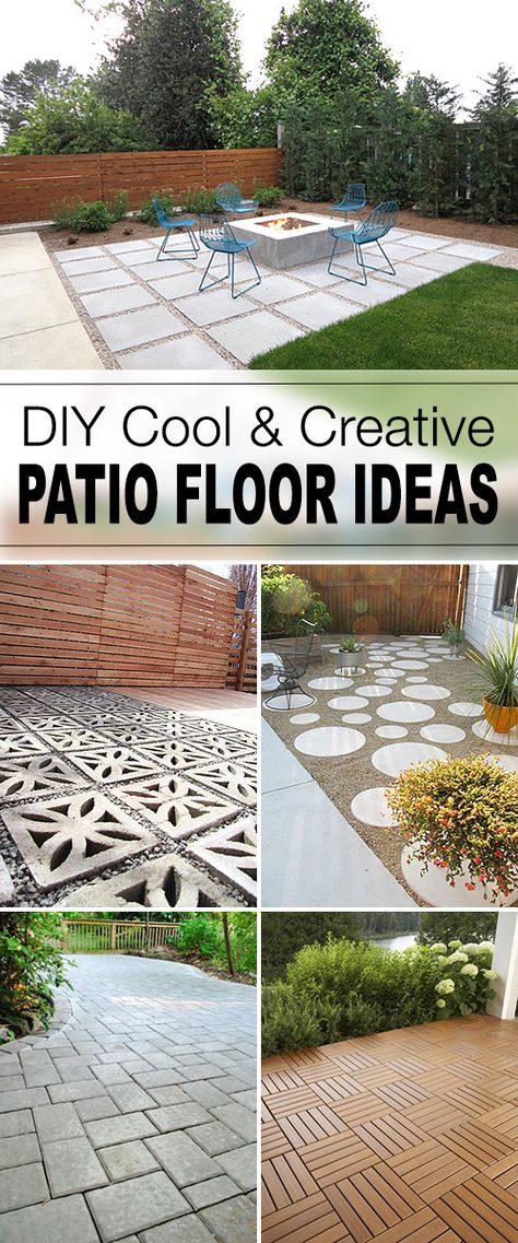 Tips and tutorials for great patio floors that you can do yourself! Brick, wood, cement, pavers, cement blocks, deck tiles • 9 DIY Cool & Creative Patio Floor Ideas!  #patiofloorideas #DIY #DIYpatiofloors #patiofloors #patiofloortutorials #DIYpatiofloorprojects #buildapatiofloor #DIYgardenprojects Outdoor Patio Flooring Ideas, Patio Floor Ideas, Patio Floors, Patio Floor, Concrete Patios, Floor Ideas, Patio Flooring, Patio Diy, Have Inspiration