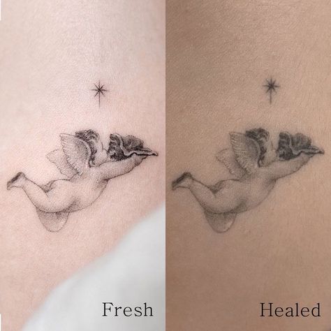 Healed Fineline Tattoo, Healed Tattoo Vs Fresh Fine Line, Fine Line Tattoo Healed, Healed Fine Line Tattoo, Rememberance Tattoo, Tattoo Peeling, Cool Finger Tattoos, Tattoo Healing Process, Tattoos 2024