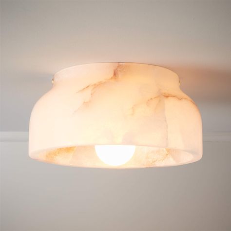 Edie Alabaster Flush Mount Light + Reviews | CB2 Modern Flush Mount Lighting, Modern Flush Mount, Mount Ceiling Lights, Flush Light, Semi Flush Lighting, Cool Lamps, Forging Metal, Flush Mount Light, Lighting Ceiling