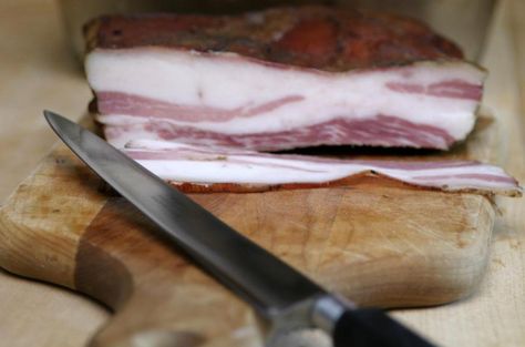 lamb bacon Lamb Bacon, The Butchery, Curing Bacon, Florida Apartment, Meat Love, White Pig, Breakfast Meat, Tasty Meat, Table Food