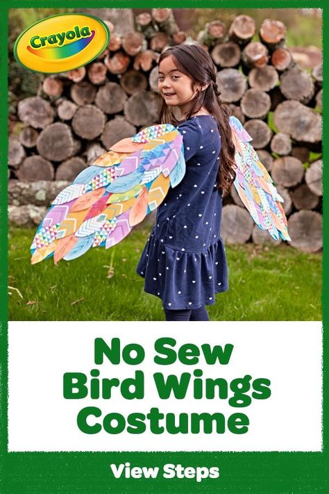 Diy Bird Costume Kids, Diy Bird Wings, Bird Wings Diy, Kids Bird Costume, Bird Costume Kids, Wings Costume Diy, Cardboard Bird, Bird Wings Costume, Sand Martin