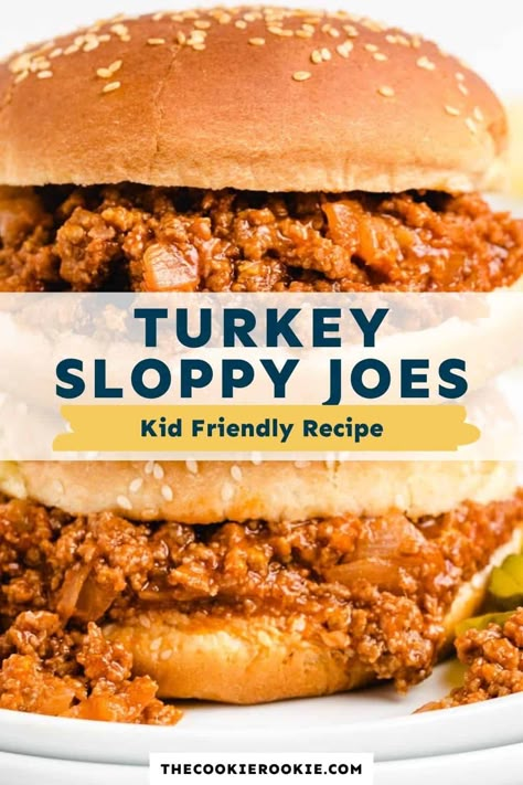 Turkey Recipes For Dinner, Ground Turkey Recipes For Dinner, Turkey Sloppy Joes Recipe, Ground Turkey Sloppy Joes, Healthy Sloppy Joe Recipe, Crockpot Ground Turkey, Crock Pot Sloppy Joes, Healthy Sloppy Joes, Chicken Sloppy Joes